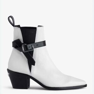 Zadig & Voltaire boots Tyler Cecilia vintage patent Bootie white ice. New 38/7